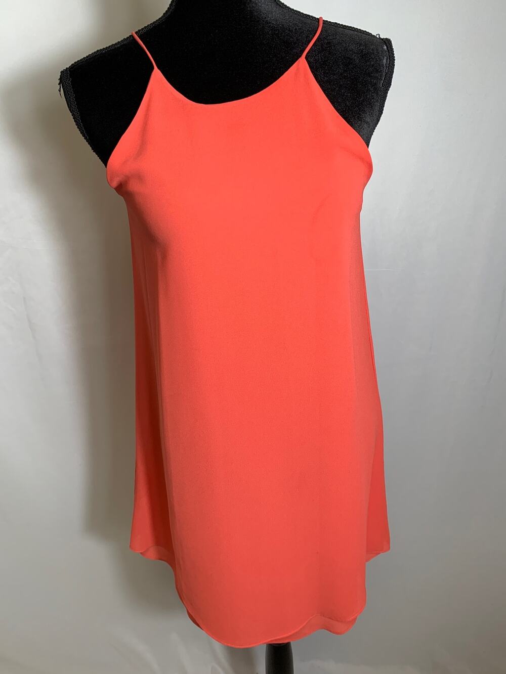 Ya Los Angeles Peach Pink Silk Blend Spaghetti Strap Dress Sz S